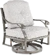 Macan Gray and Off White Patio Club Swivel Glider