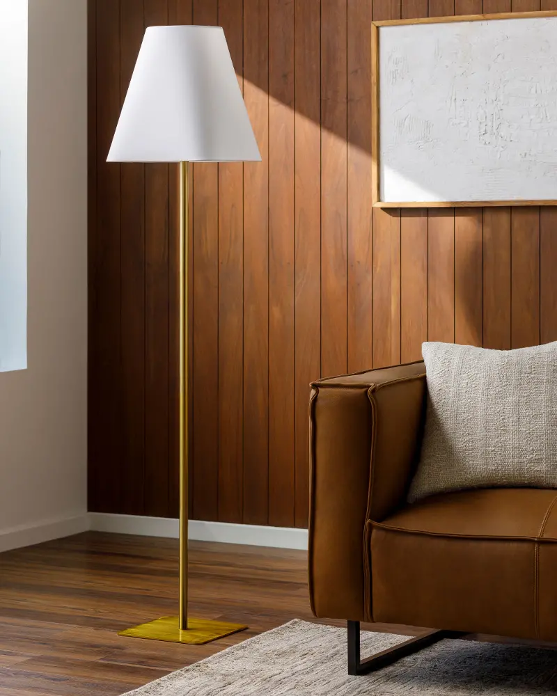 Pique Brass Accent Floor Lamp