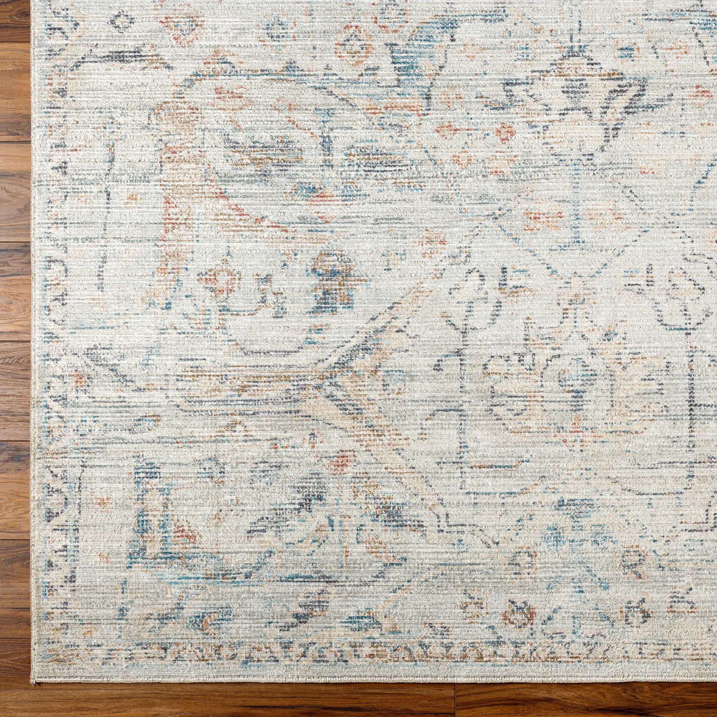 BOMN2309-537 Marlene 5 x 7 Cream and Blue Rug-5