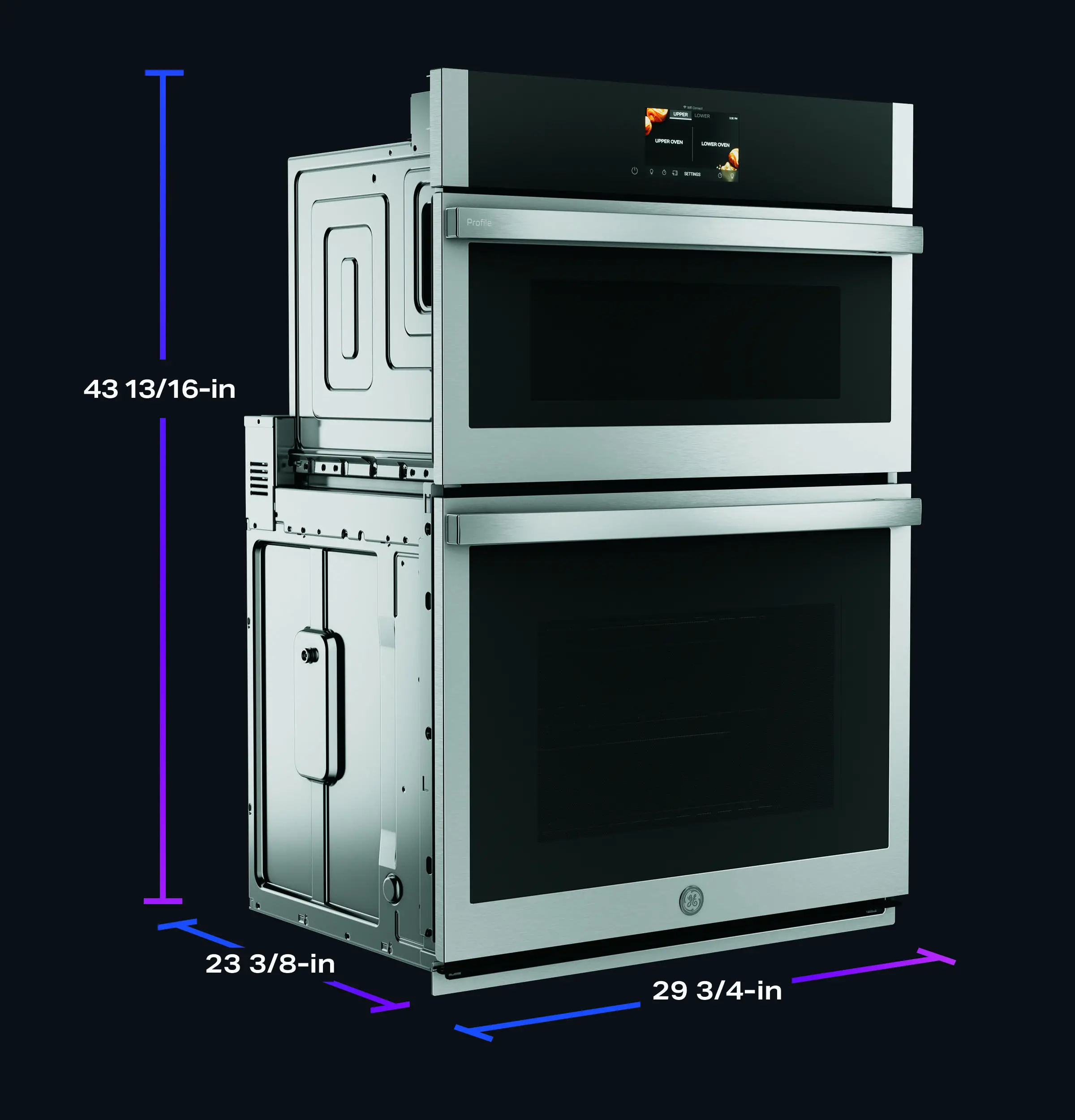 PT9900SWSS GE Profile 6.4 Cu Ft Combination Wall Oven - Stainless Steel-3