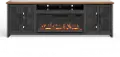 Essex Black and Brown 96 Fireplace TV Stand