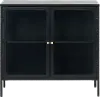 Carmel Black Metal and Glass 2 Section Sideboard
