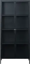 Carmel Black Metal and Glass 75-Inch Tall Cabinet