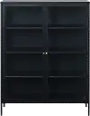 Carmel Black Metal and Glass 55-Inch High Cabinet