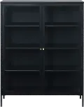 Carmel Black Metal and Glass 55-Inch High Cabinet