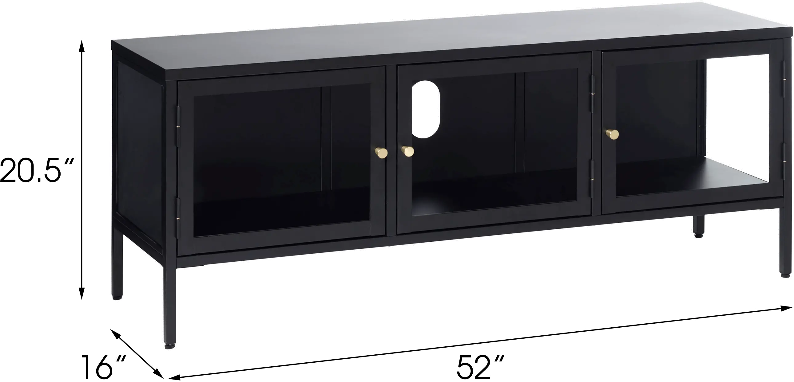 Carmel Black and Glass TV Stand-3