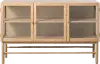 Elsa Natural Oak 3 Door Glass Panel Sideboard
