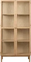 Elsa Natural Oak 75 Inch Glass Panel Cabinet