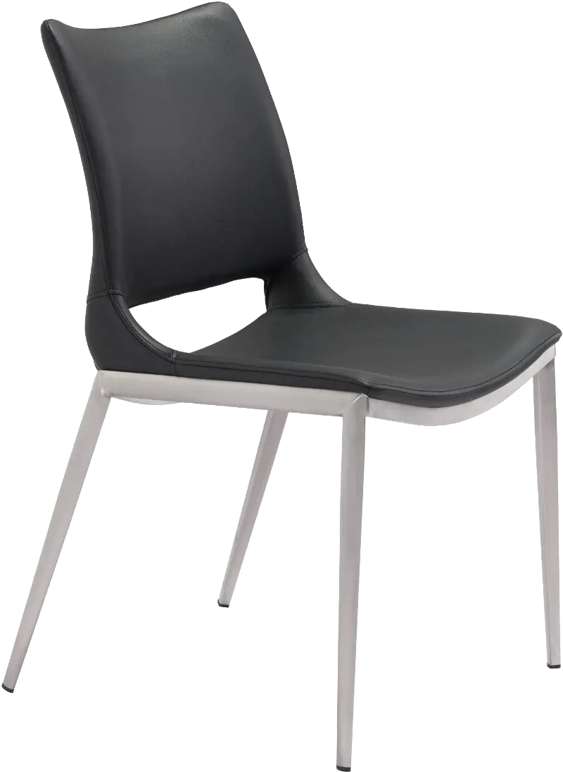 Milan Dining Chair Black & Silver