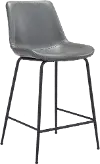 Seregno Gray Faux Leather Counter-Height Stool