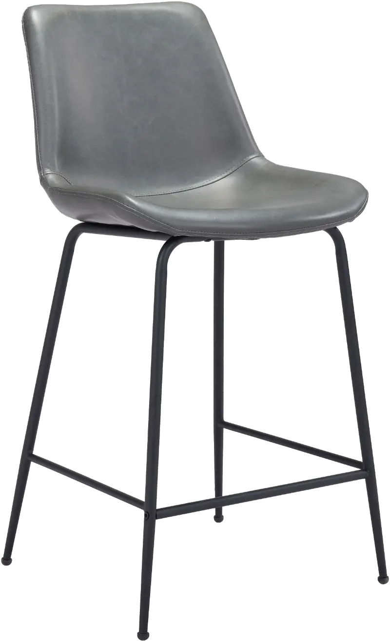 Seregno Gray Faux Leather Counter-Height Stool