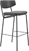 Ciampinon Black Faux Leather Barstool Vintage