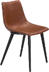 Monfalcone Brown Faul Leather Dining Chair