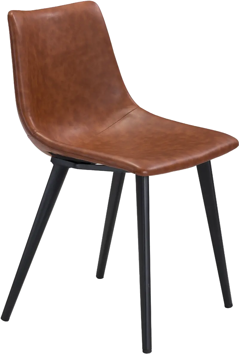 Monfalcone Brown Faul Leather Dining Chair
