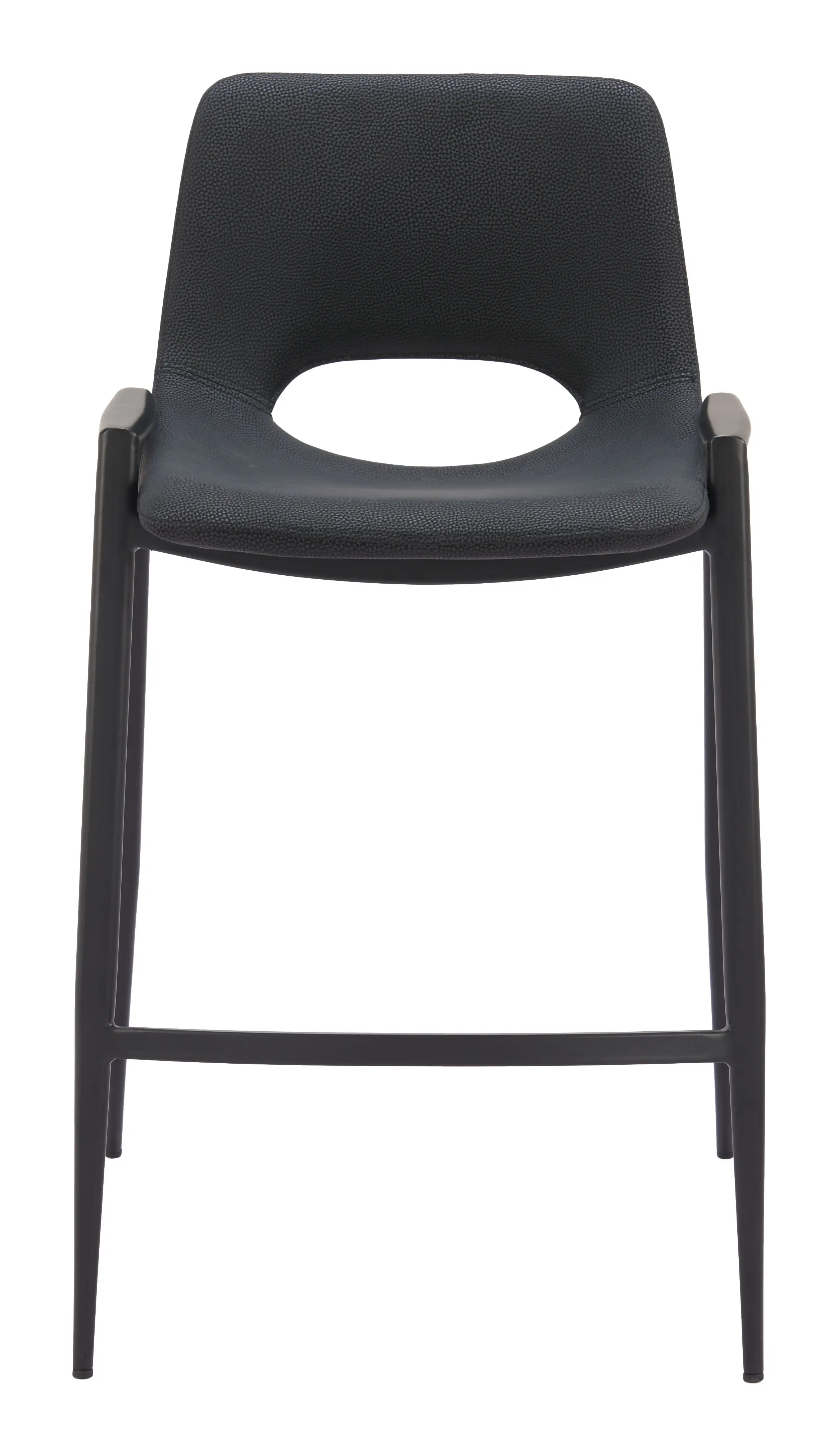 Sant’Anastasia Black Faux Leather Counter Stool, Set of 2-4