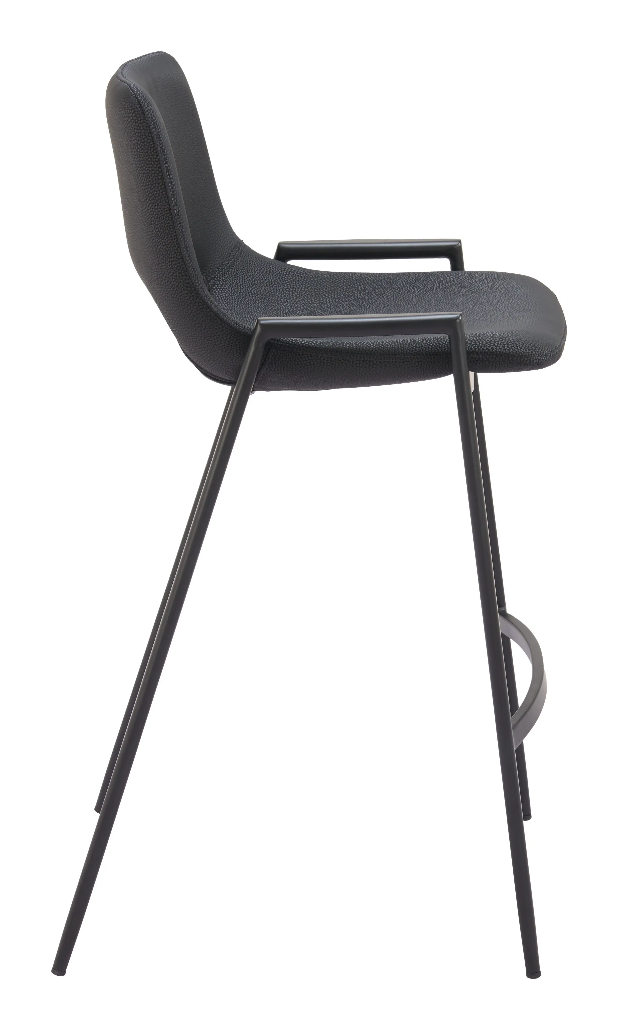 Sant’Anastasia Black Faux Leather Counter Stool, Set of 2-5