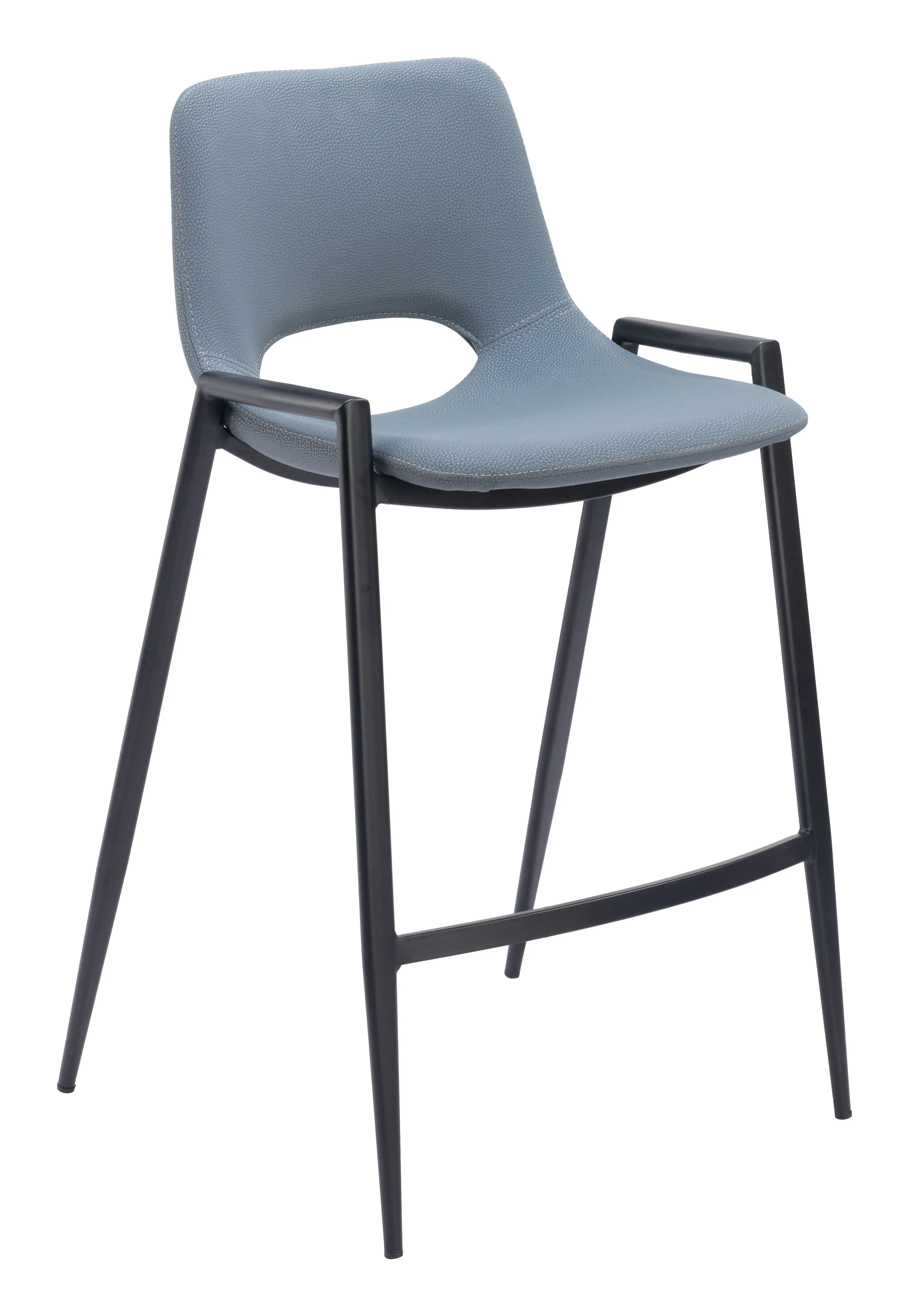 Sant’Anastasia Gray Faux Leather Counter Stool, Set of 2-1
