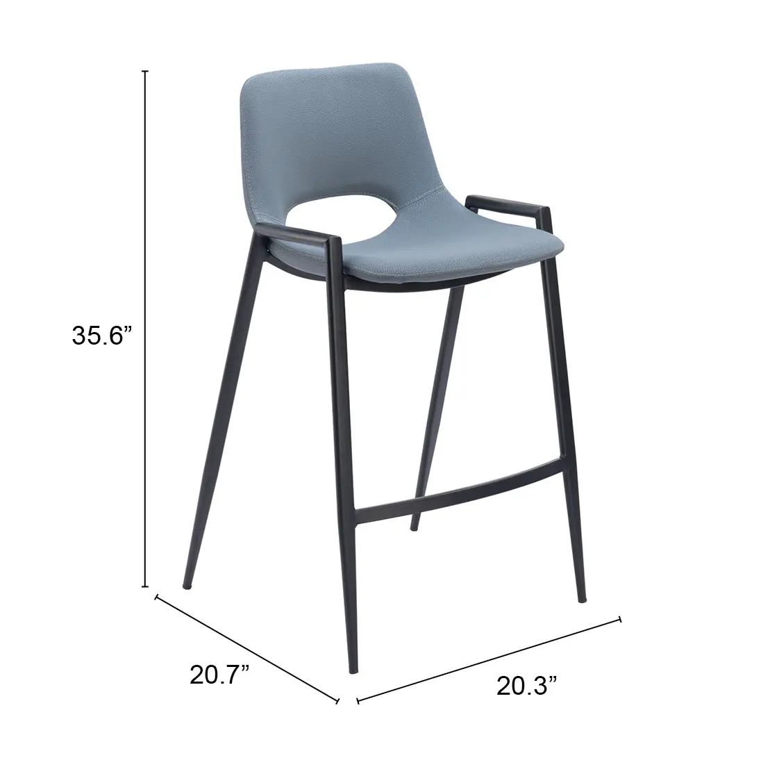 Sant’Anastasia Gray Faux Leather Counter Stool, Set of 2-3