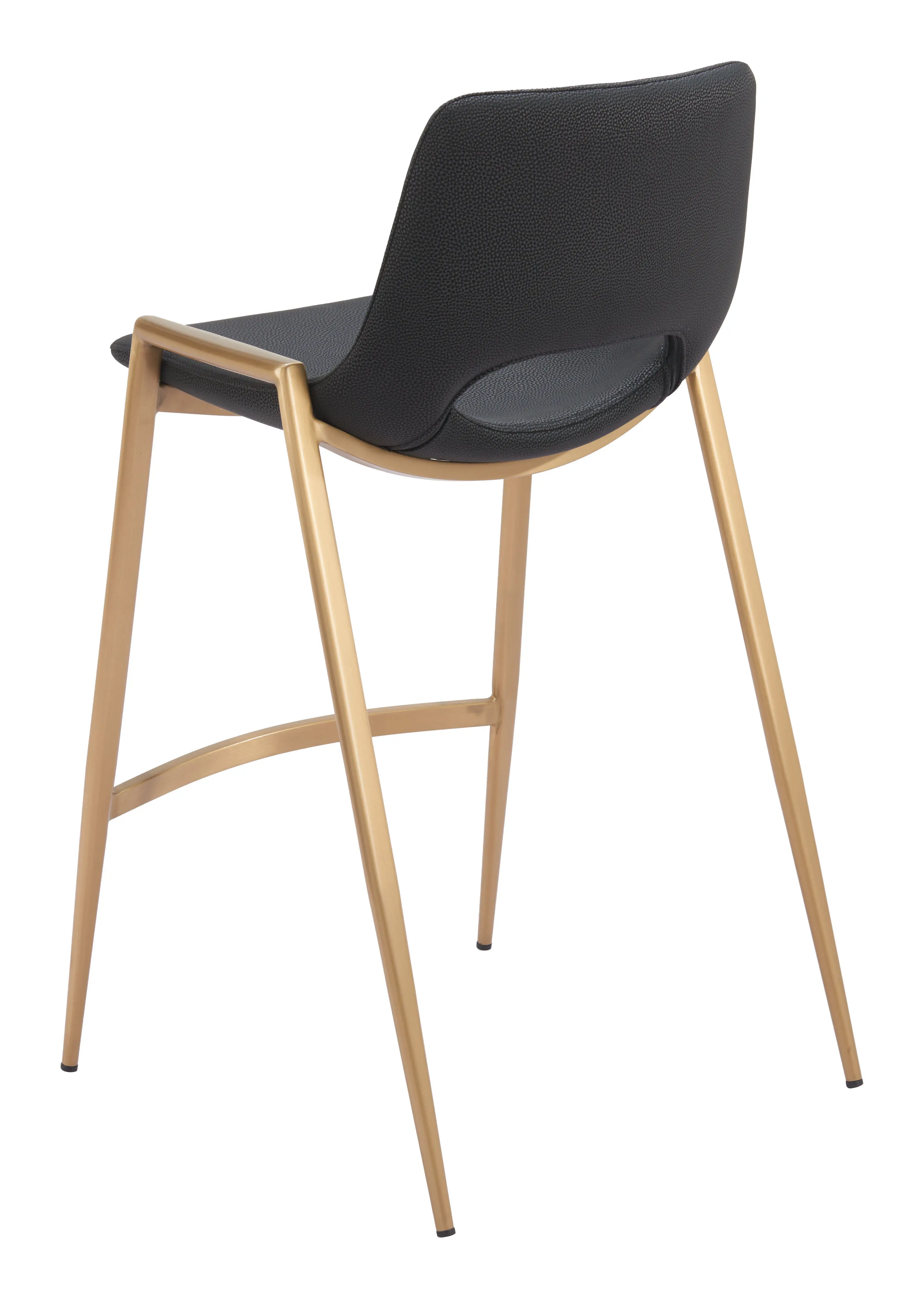 Sant’Anastasia Black and Gold Faux Leather Counter Stool, Set of 2-6