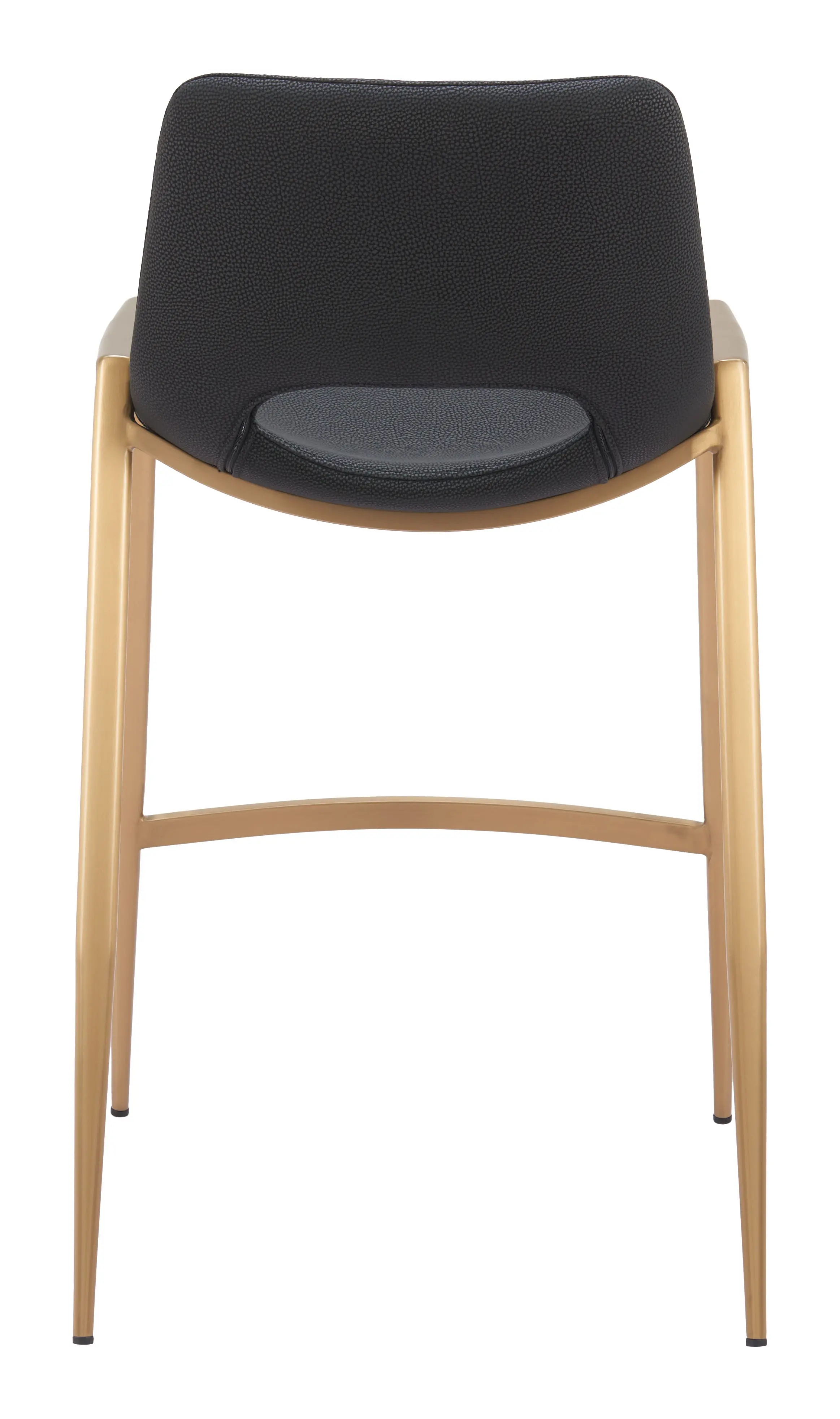 Sant’Anastasia Black and Gold Faux Leather Counter Stool, Set of 2-7