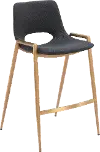 Sant’Anastasia Black and Gold Faux Leather Counter Stool