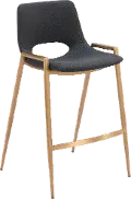 Sant’Anastasia Black and Gold Faux Leather Counter Stool