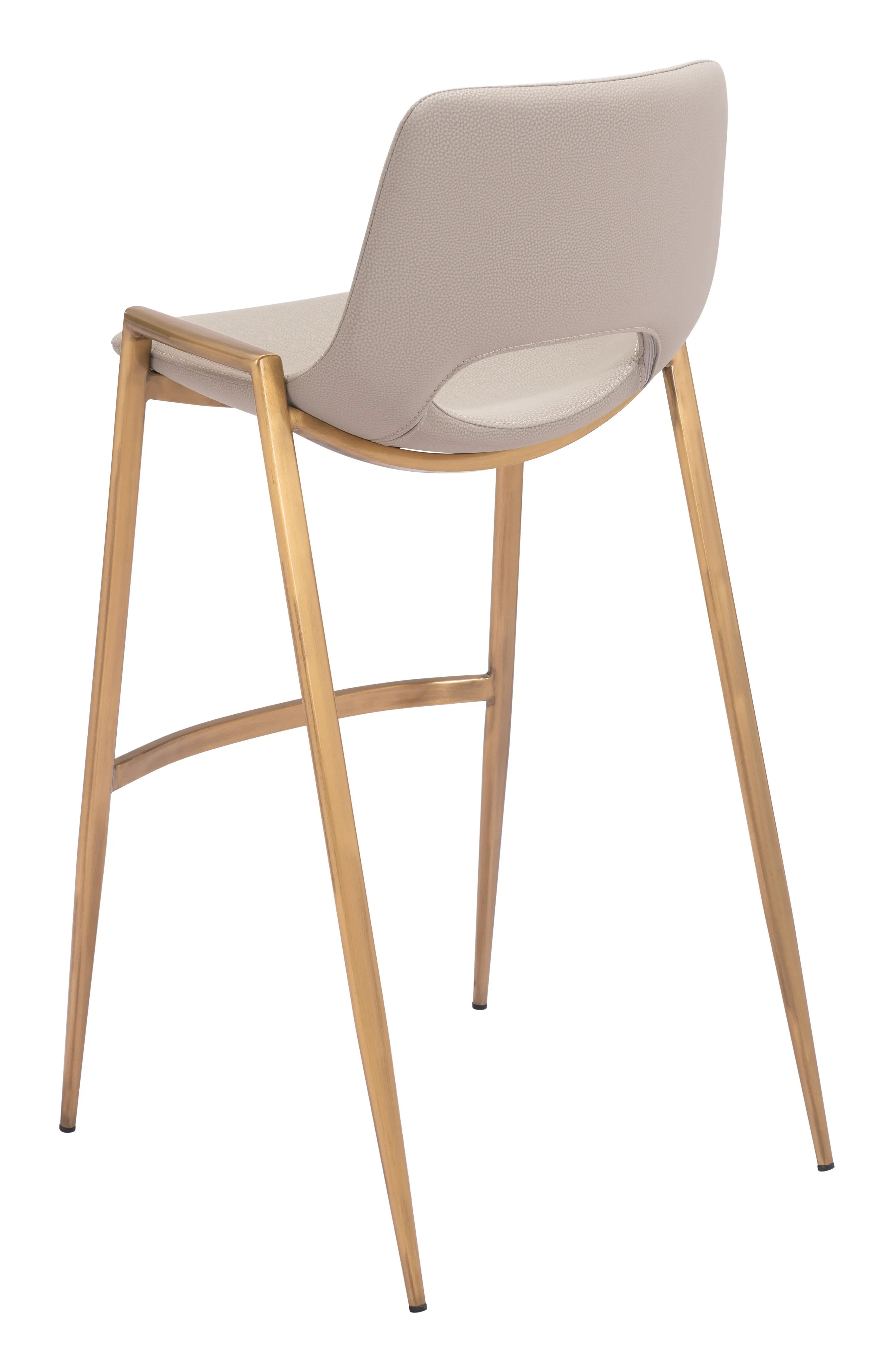 Sant’Anastasia Beige and Gold Faux Leather Counter Stool, Set of 2-6