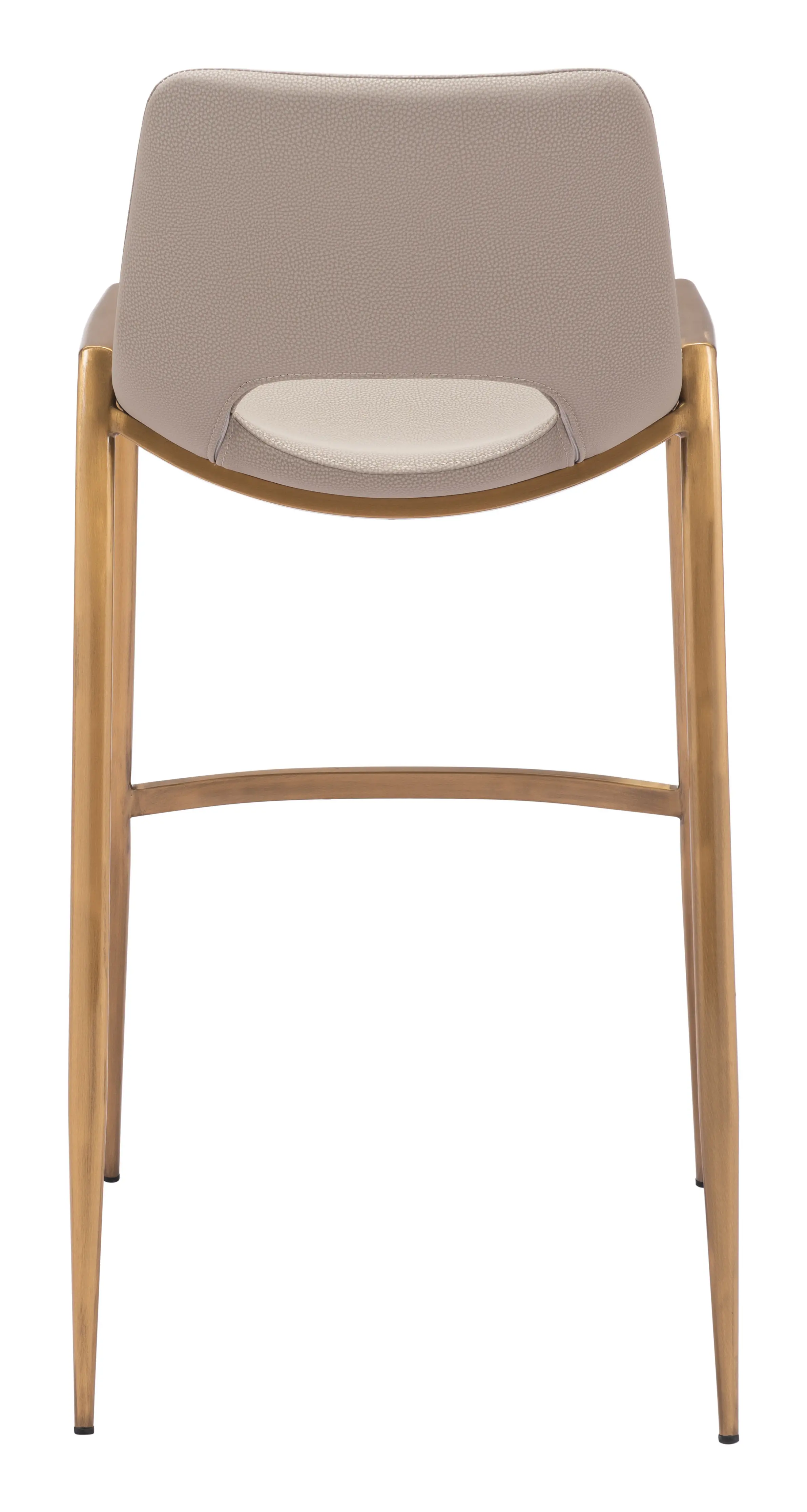 Sant’Anastasia Beige and Gold Faux Leather Counter Stool, Set of 2-7