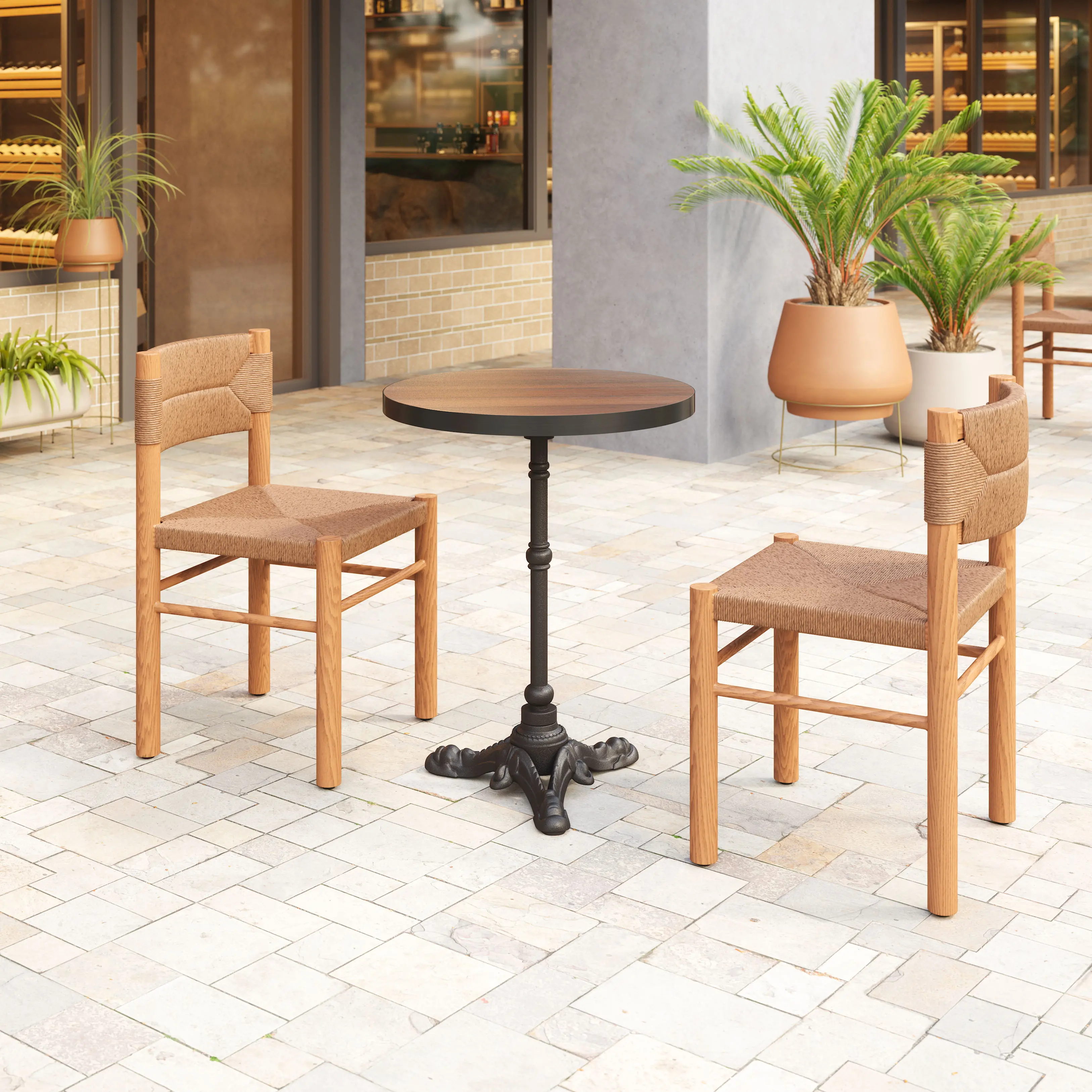 Arcore Black and Brown Outdoor Bistro Table-2