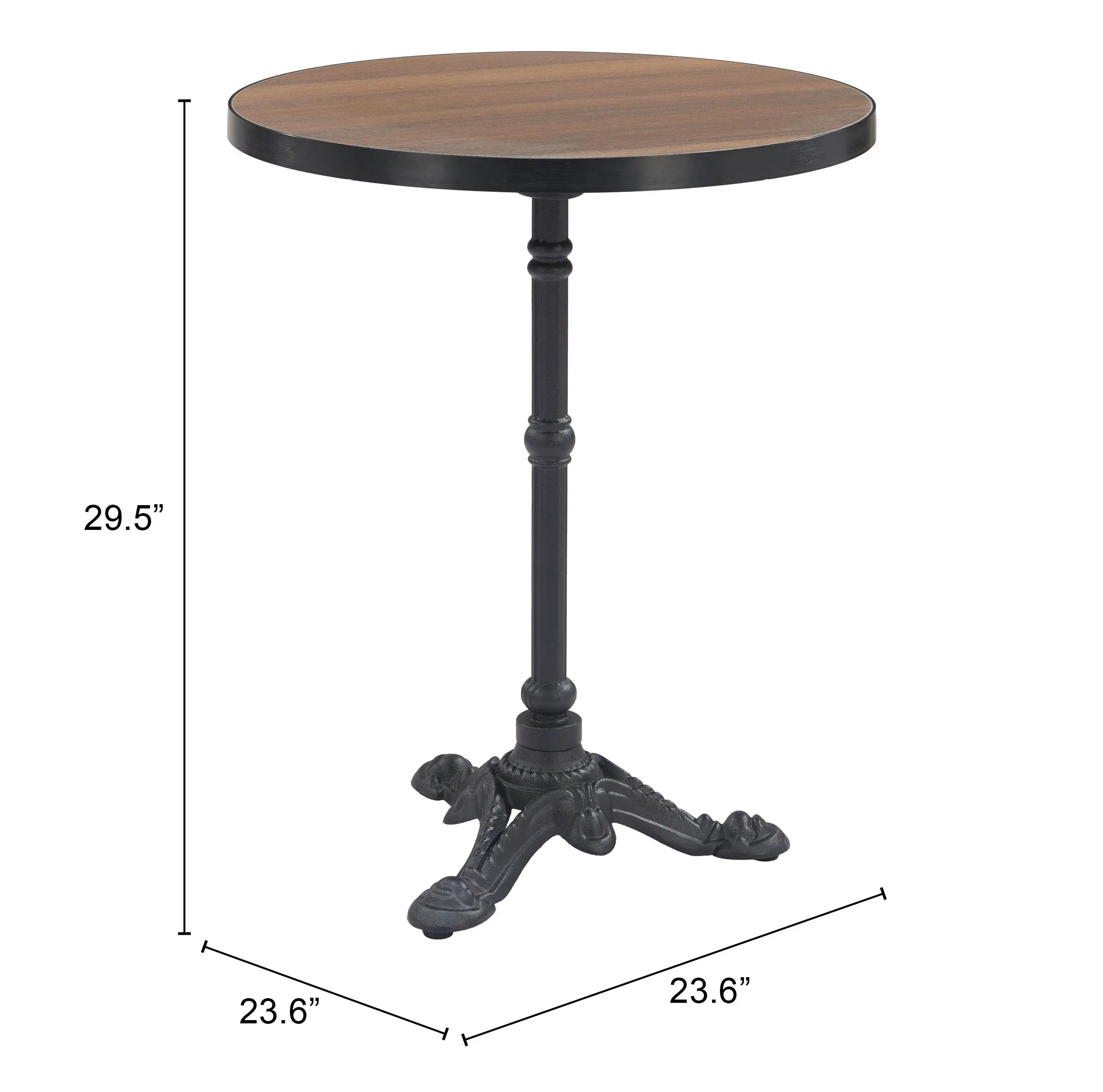 Arcore Black and Brown Outdoor Bistro Table-3