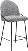 Baranzate Black and White Shearling Counter Stool