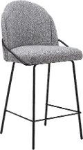 Baranzate Black and White Shearling Counter Stool