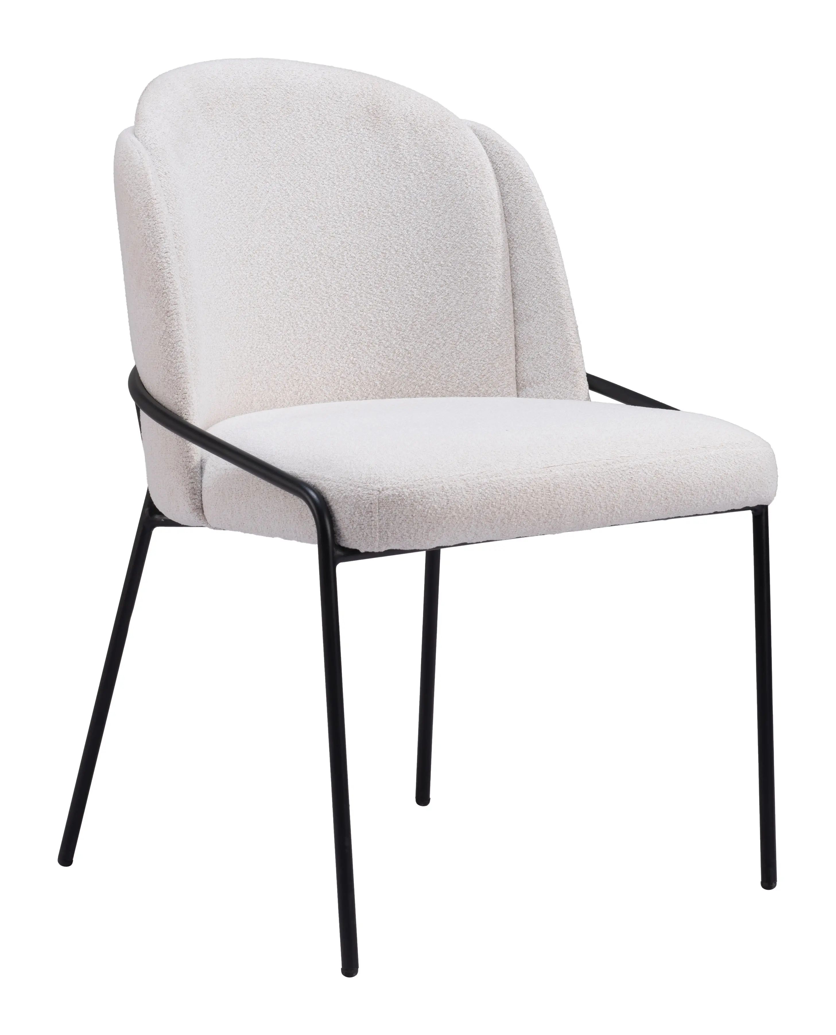 Baranzate Ivory Shearling Dining Chair, Set of 2-1
