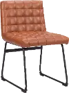 Aubervilliers Brown Faux Leather Dining Chair