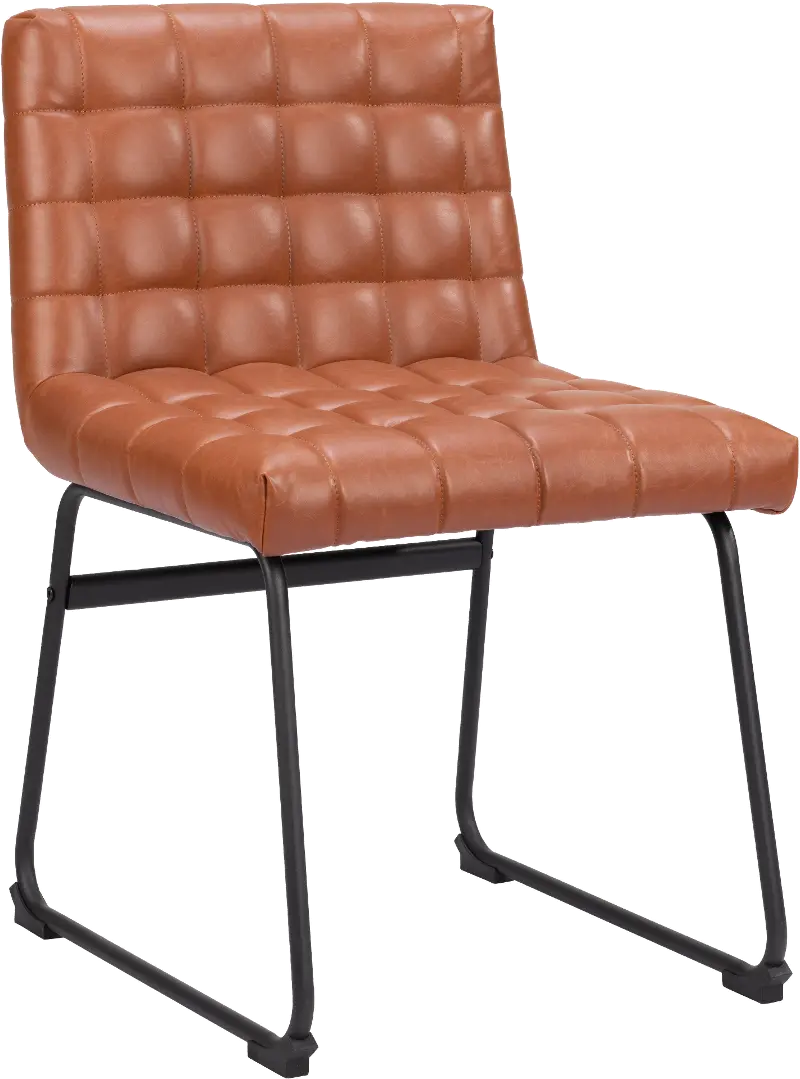 Aubervilliers Brown Faux Leather Dining Chair