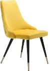 Drancy Yellow Velvet Dining Chair, Set of 2