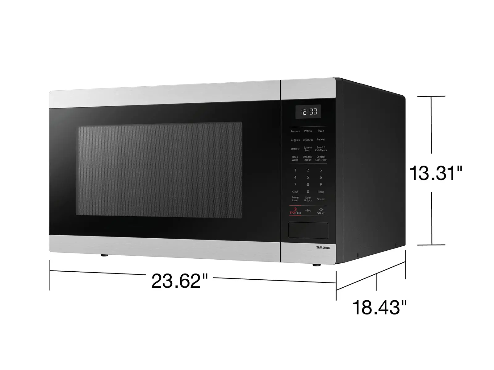 MS19DG8500SR Samsung 1.9 cu. ft. Countertop Microwave with Sensor Cooking - Matte Black Stainless Steel-3