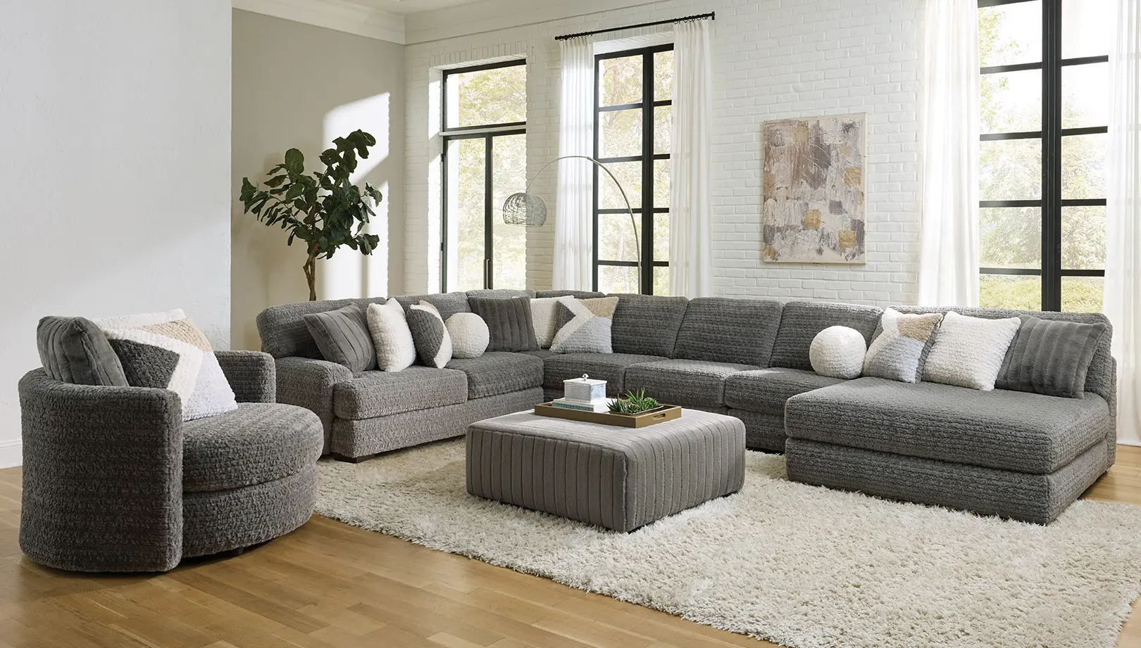 Hendrix Gray Cocktail Ottoman-2