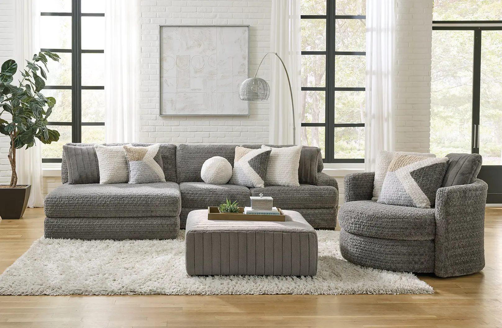 Hendrix Gray 2 Piece Sectional with Double Chaise-2