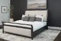 Arielle Dark Brown Upholstered King Sleigh Bed