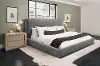 Lennox Gray Upholstered Queen Bed