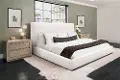 Lennox White Upholstered King Bed