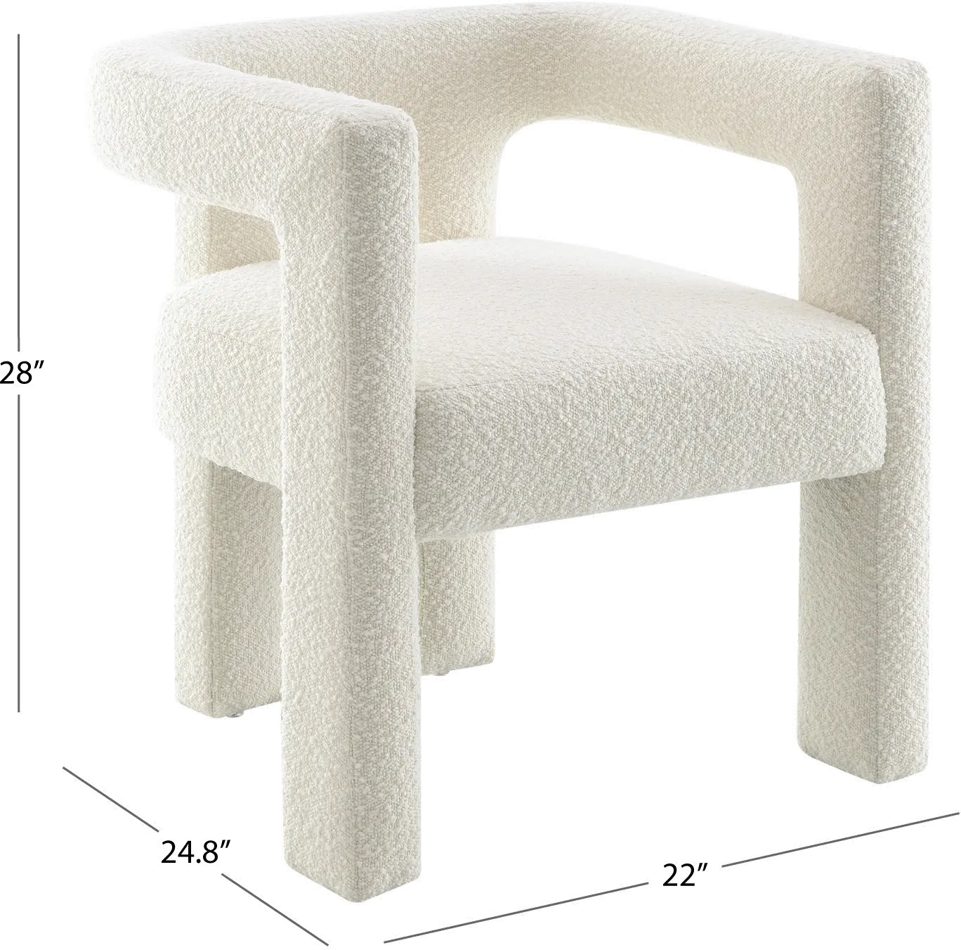 Cassie Ivory Boucle Dining Chair-8