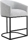 Josephine Light Gray Upholstered Counter Stool