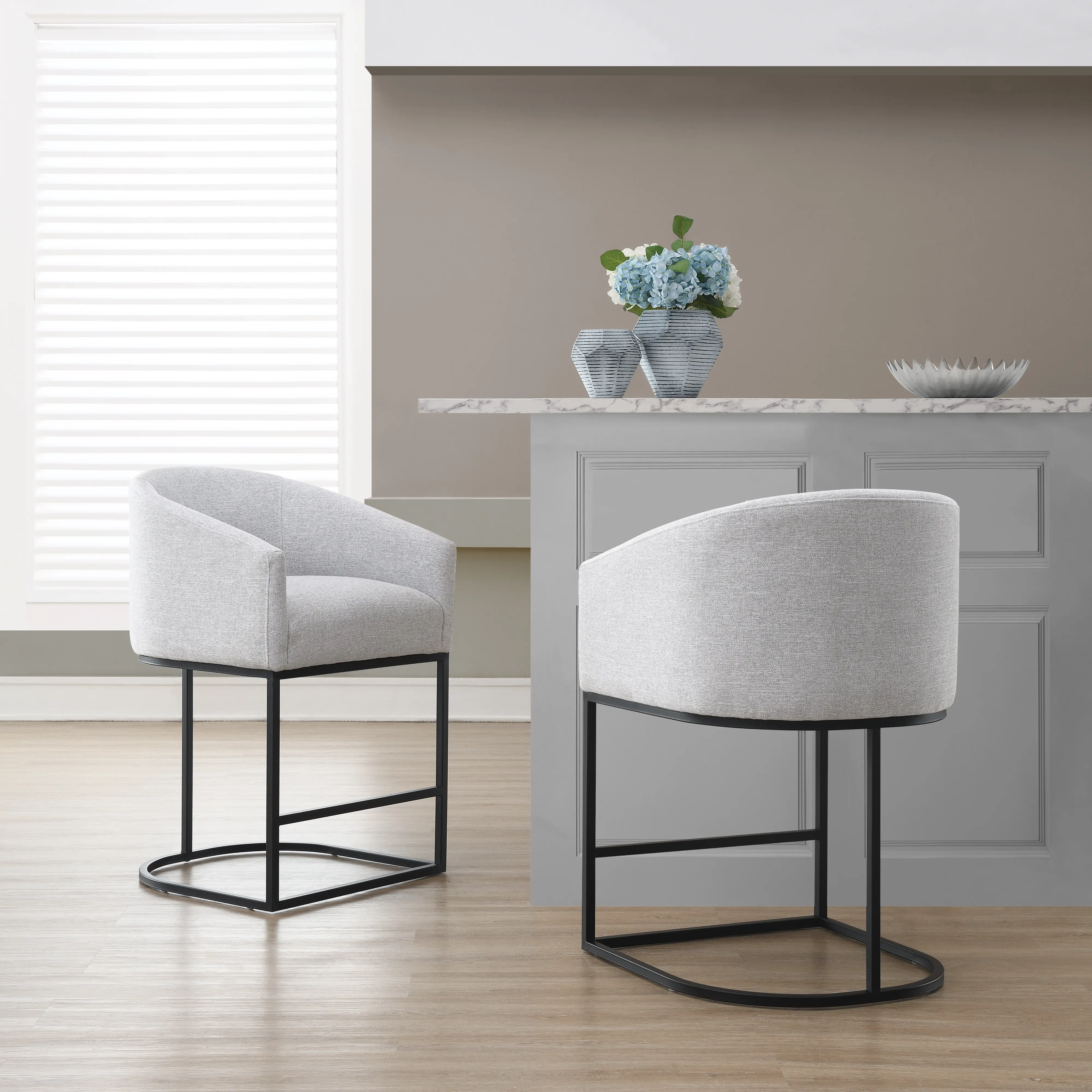 Josephine Light Gray Upholstered Counter Stool-2