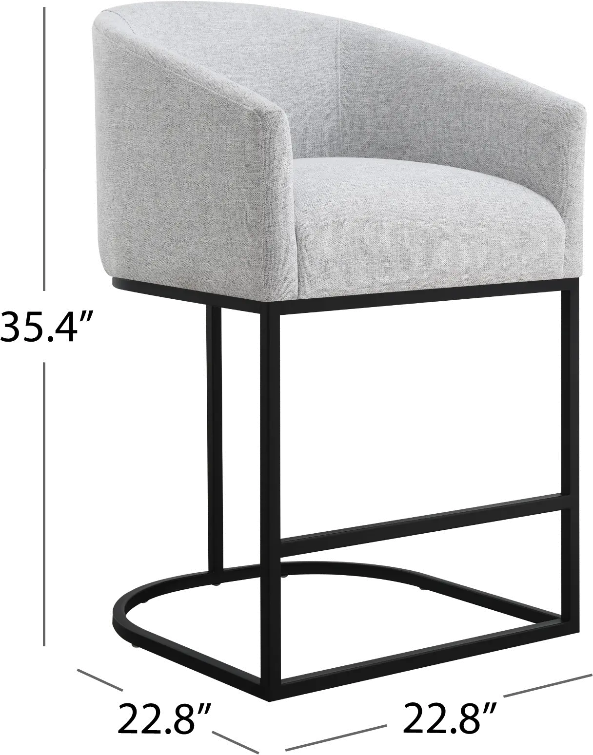 Josephine Light Gray Upholstered Counter Stool-8
