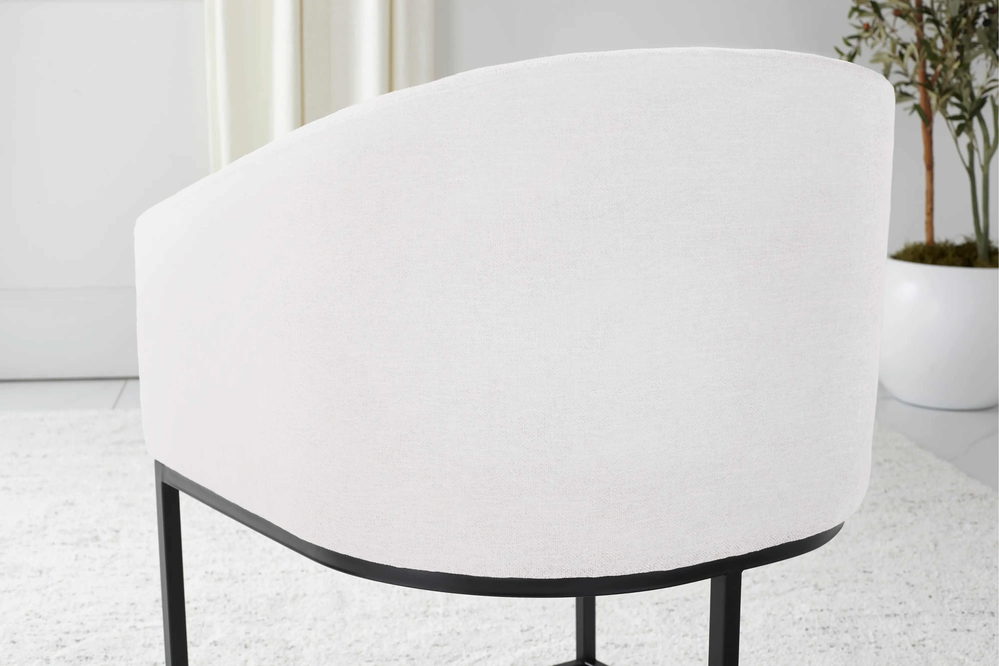 Josephine White Upholstered Dining Chair-9