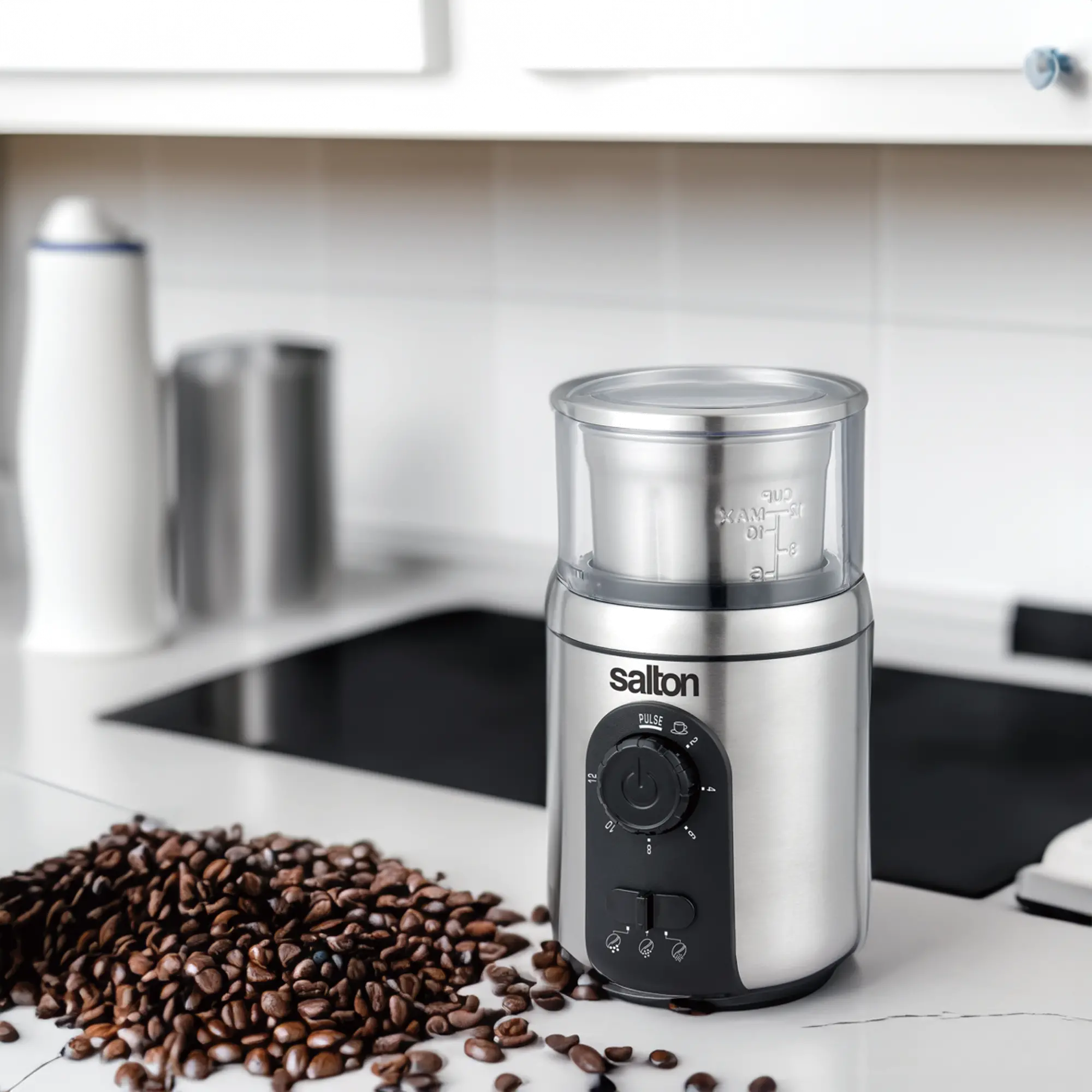 Salton Stainless Steel Smart Coffee Grinder-2