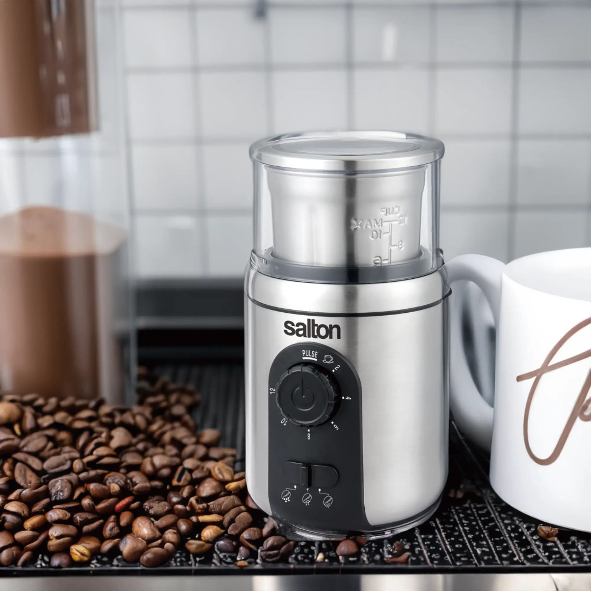 Salton Stainless Steel Smart Coffee Grinder-3