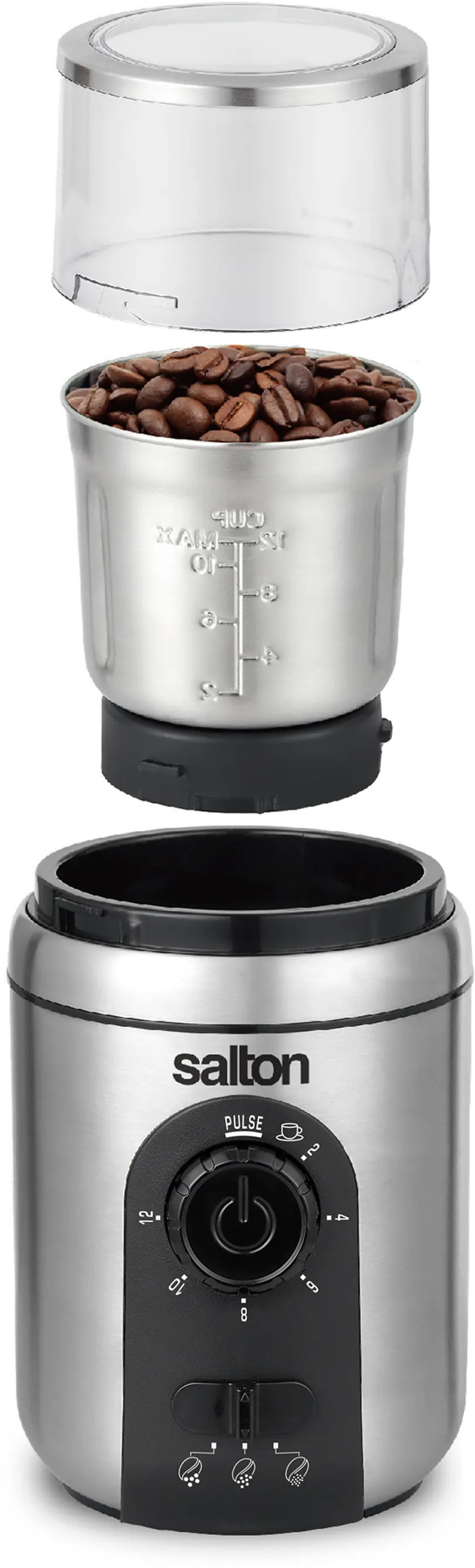Salton Stainless Steel Smart Coffee Grinder-4